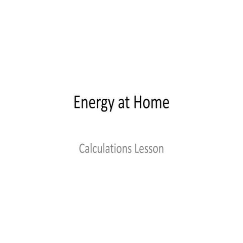 Energy at home calculation lesson