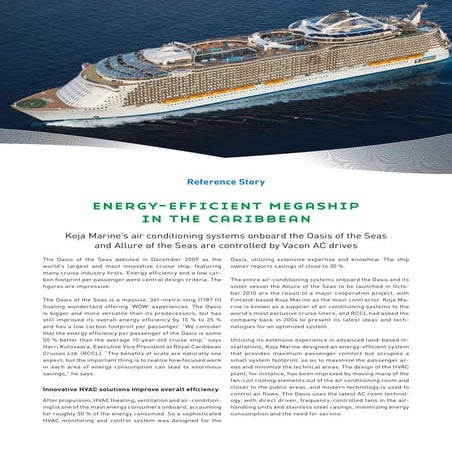 Energy efficiant megaship in the Caribbean