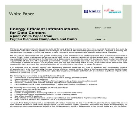 Energy-Efficient Infrastructures For Data Center
