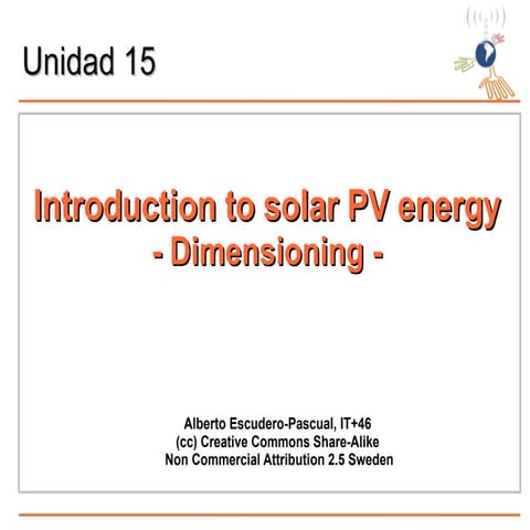 Solar PV design and installation | PPTX