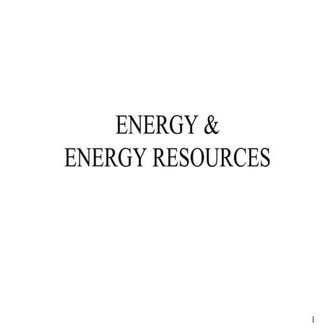 Energy resources & types
