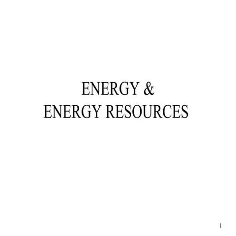 Energy resources & types