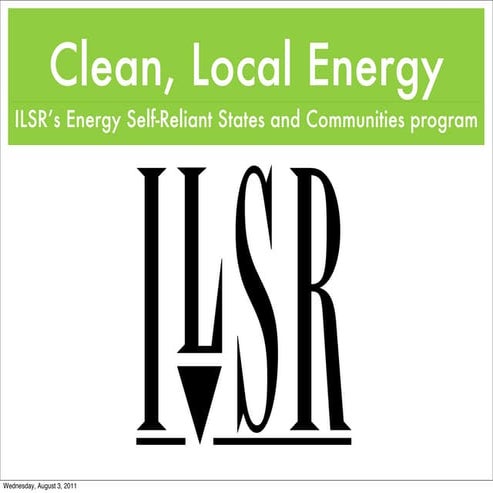 ILSR's Energy Self-Reliant States and Communities program