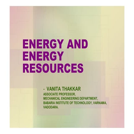 Energy and Energy Resources