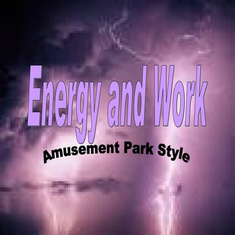 Energy and work