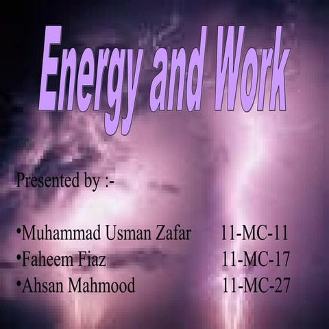 Energy and work