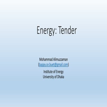 Energy as tender
