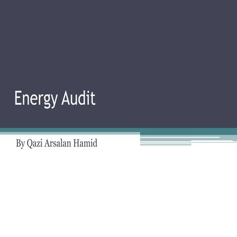Energy audit by Qazi Arsalan Hamid-Dy Manager Technical KESC