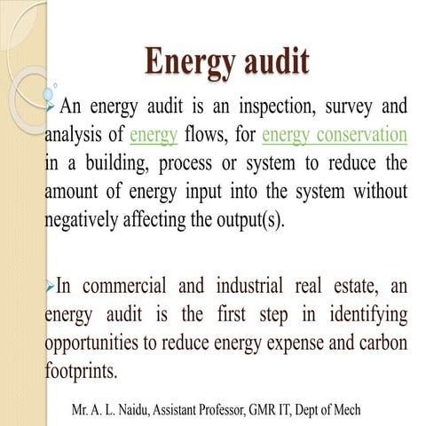 Energy audit