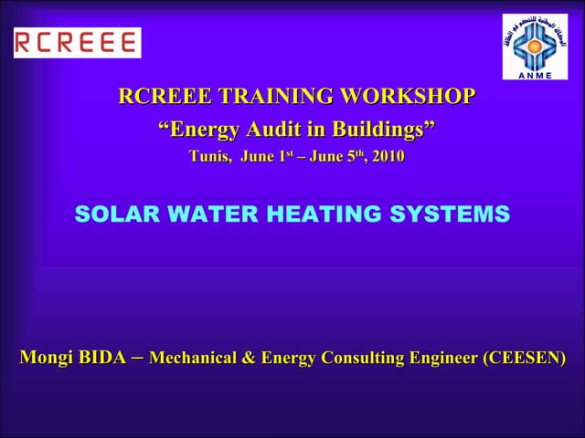 Day 2 Solar Water Heating Systems 
