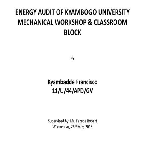 Energy audit report presentation