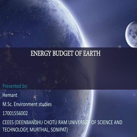 Energy budget of earth