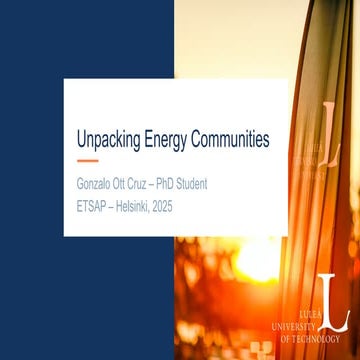 Energy Communities and Their Roles in Decarbonization | PPTX