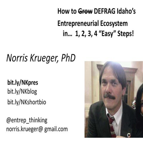 How to Grow, er, DEFRAG Idaho's Entrepreneurial Ecosystem in 1, 2, 3, 4 "Easy...