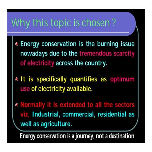 Energy conservation