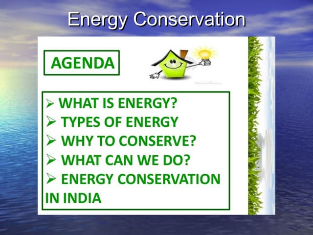 Energy conservation