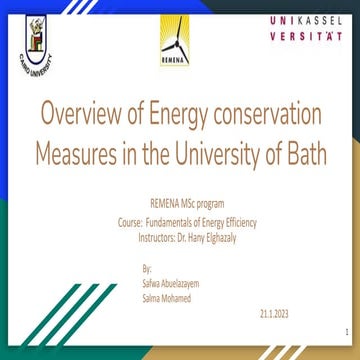 Energy conservation Measures in Bath Uni | PDF