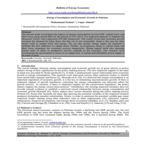 Energy Consumption & Economic Growth | PDF
