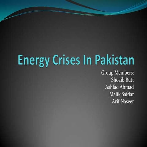 Energy crises in pakistan butt presentation