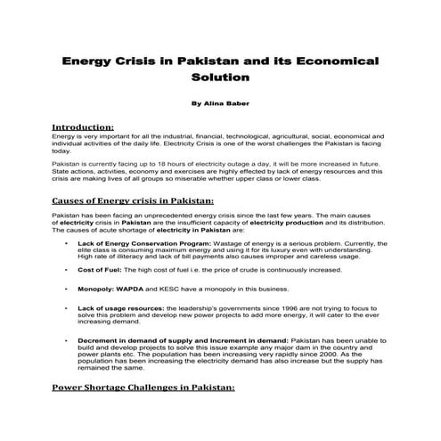 Energy crisis and its effects | PPTX