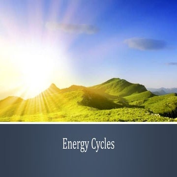 Energy cycles notes