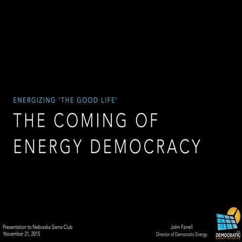 Can Energy Democracy Energize the "Good Life" in Nebraska?