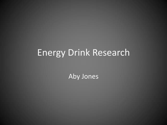 Energy Drink Research