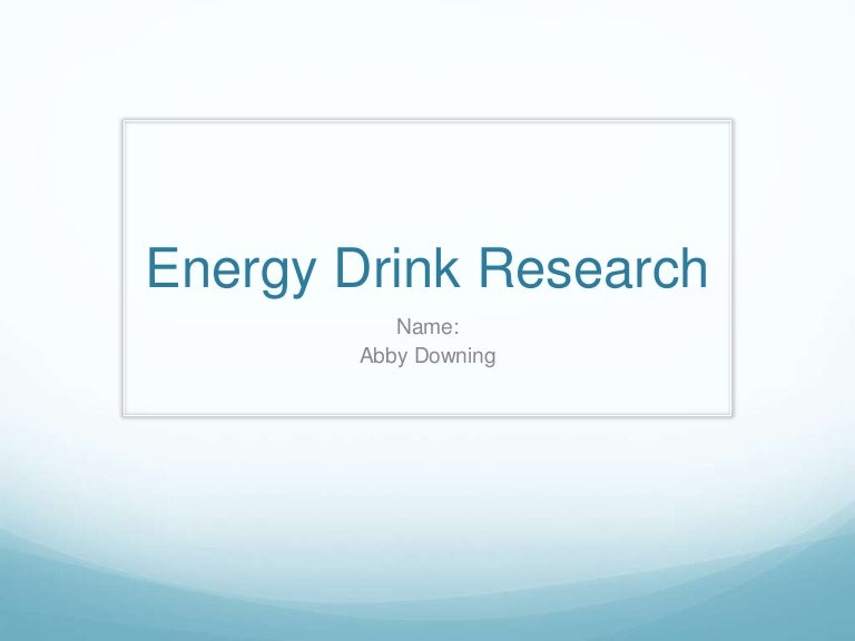 Energy drink research pro forma