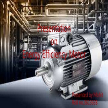 Energy efficient motors | PPTX