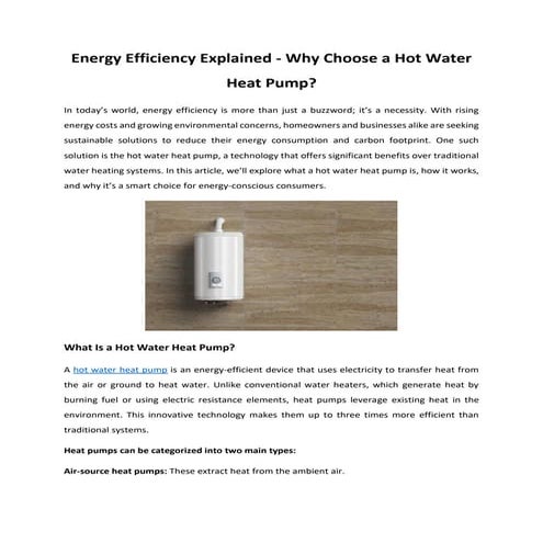 What to Know About Thermal Hot Water Heater | PDF