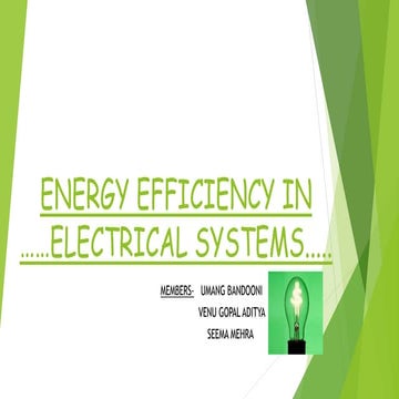 Energy efficiency in electrical system