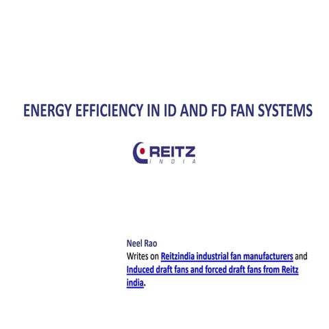 ENERGY EFFICIENCY IN ID AND FD FAN SYSTEMS