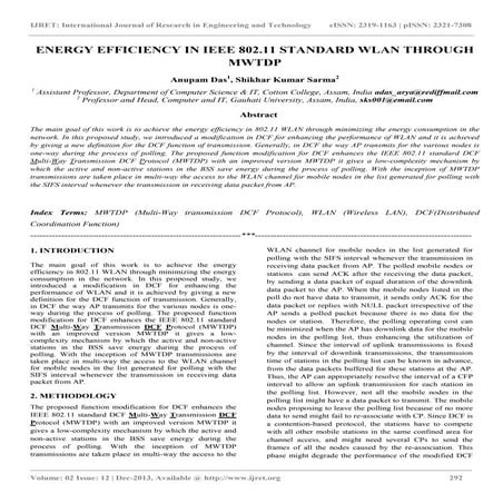 Energy efficiency in ieee 802.11 standard wlan through