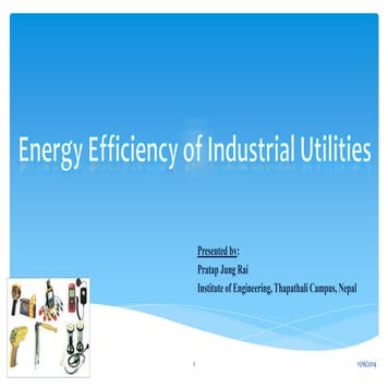 Energy Efficiency of Industrial Utilities
