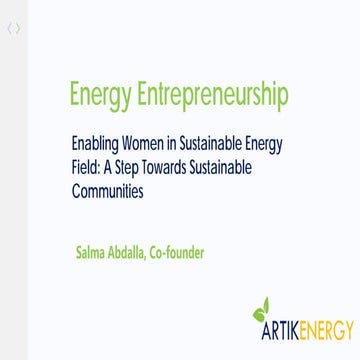 Energy entrepreneurship  artik energy