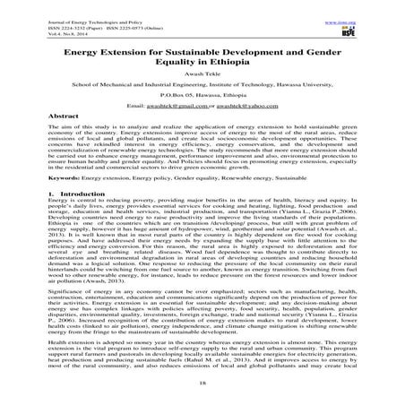 Energy extension for sustainable development and gender