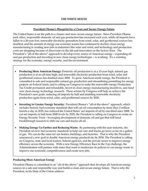 President Obama’s Blueprint for a C...