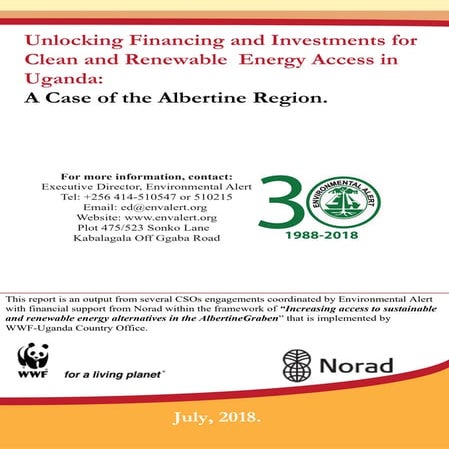 1.	Unlocking Financing and Investments for Clean and Renewable Energy Access ...