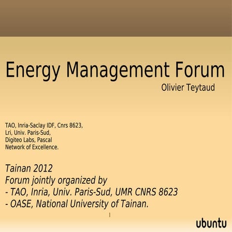Energy Management Forum, Tainan 2012