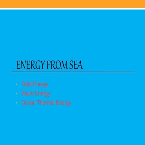 Energy from sea