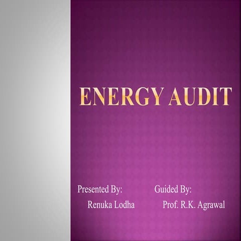 Energy management and audit | PPTX