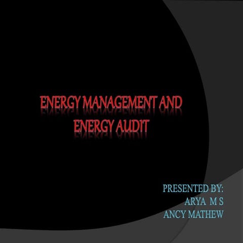 Energy management and energy audit