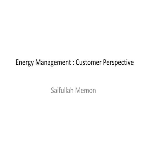 Energy Management  Customer Perpective