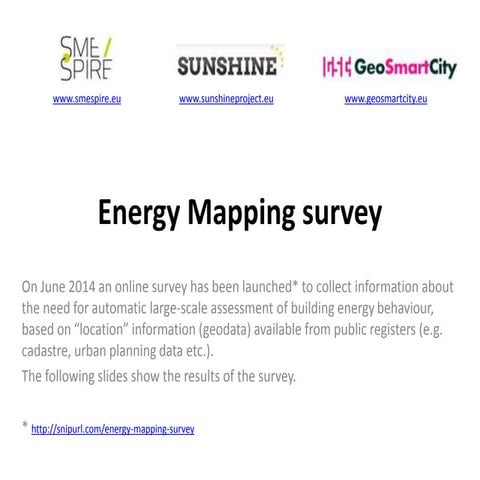 Survey on Energy mapping - results