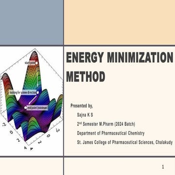 Energy minimization method & comparison between global minima and bioactive c...