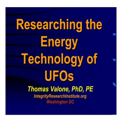 Analyzing UFO Energy Technology
