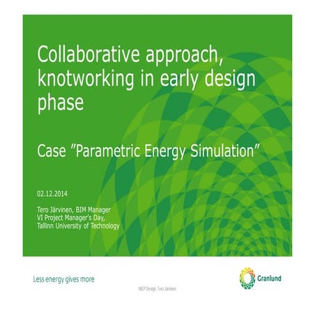 Building Energy parametric optimization / collaboration