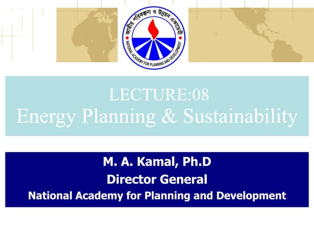 Energy planning & sustainability(L8)