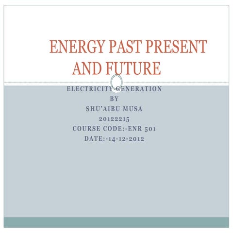  Electricity (Renewable Energy)