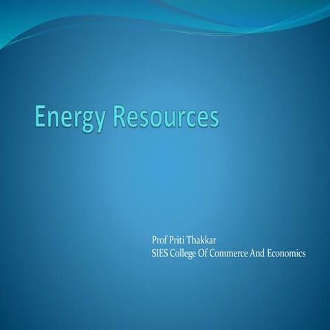 Energy resources 